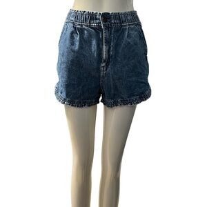 American Eagle Mom High Rise Jean Ruffle Shorts